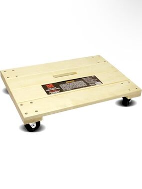 Natural Wood Rolling Dolly with Casters